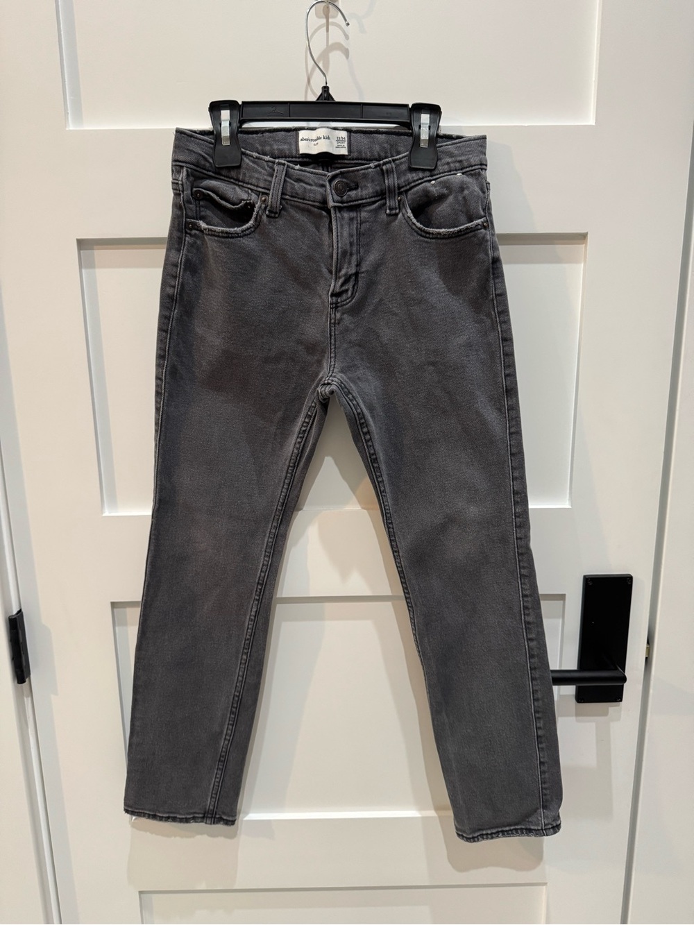 abercrombie kids Slim Straight Charcoal Jeans